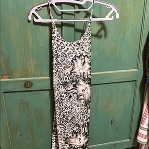 Black and White Animal Print All Saints Slip Dress